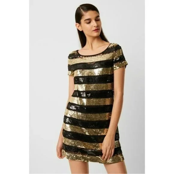 french connection t shirt dress FRENCH CONNECTION Anni Sequin T-Shirt Dress Size XS